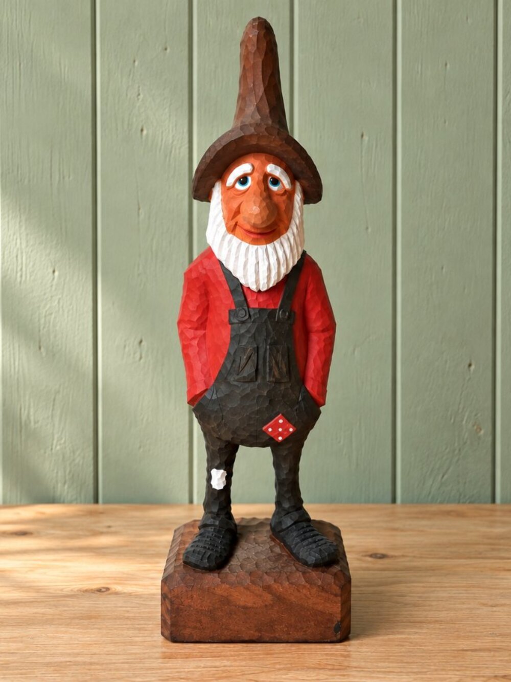 McFaul Hand Carved Wooden Farmer Sculpture Canadian Folk Art 19" Vintage Carving